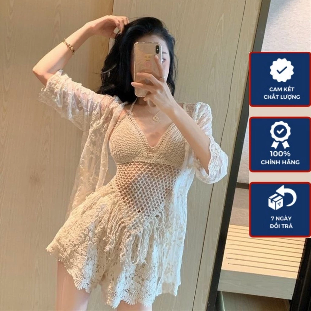 Set Bikini Lưới Đi Biển 3 Món (Bán Rời) Bộ Bikini Kín đáo Đồ Đi Biển Bộ Đi Biển Br08