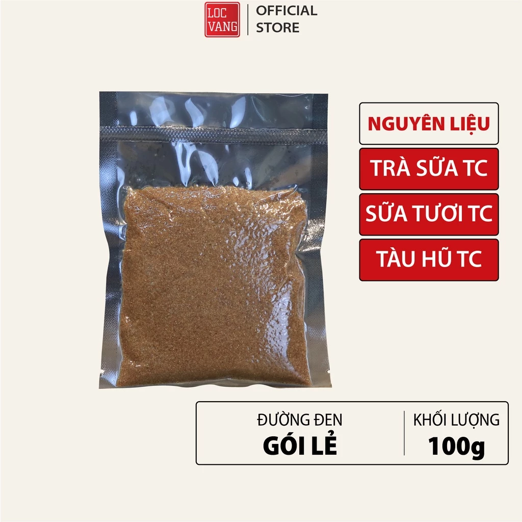 ĐƯỜNG ĐEN Nâu Hàn Quốc Nguyên Liệu Làm Trà Sữa Trân Châu Tự Pha Hồng Trà Đen Lục Trà Lài Thái Xanh Thái Đỏ 100g