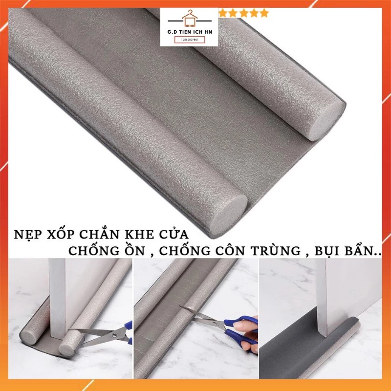 Thanh chặn cửa [Có 4 Màu] dài 100cm chắn cửa, miếng chắn đáy khe cửa chống thoát hơi máy lạnh ngăn côn trùng bụi bẩn
