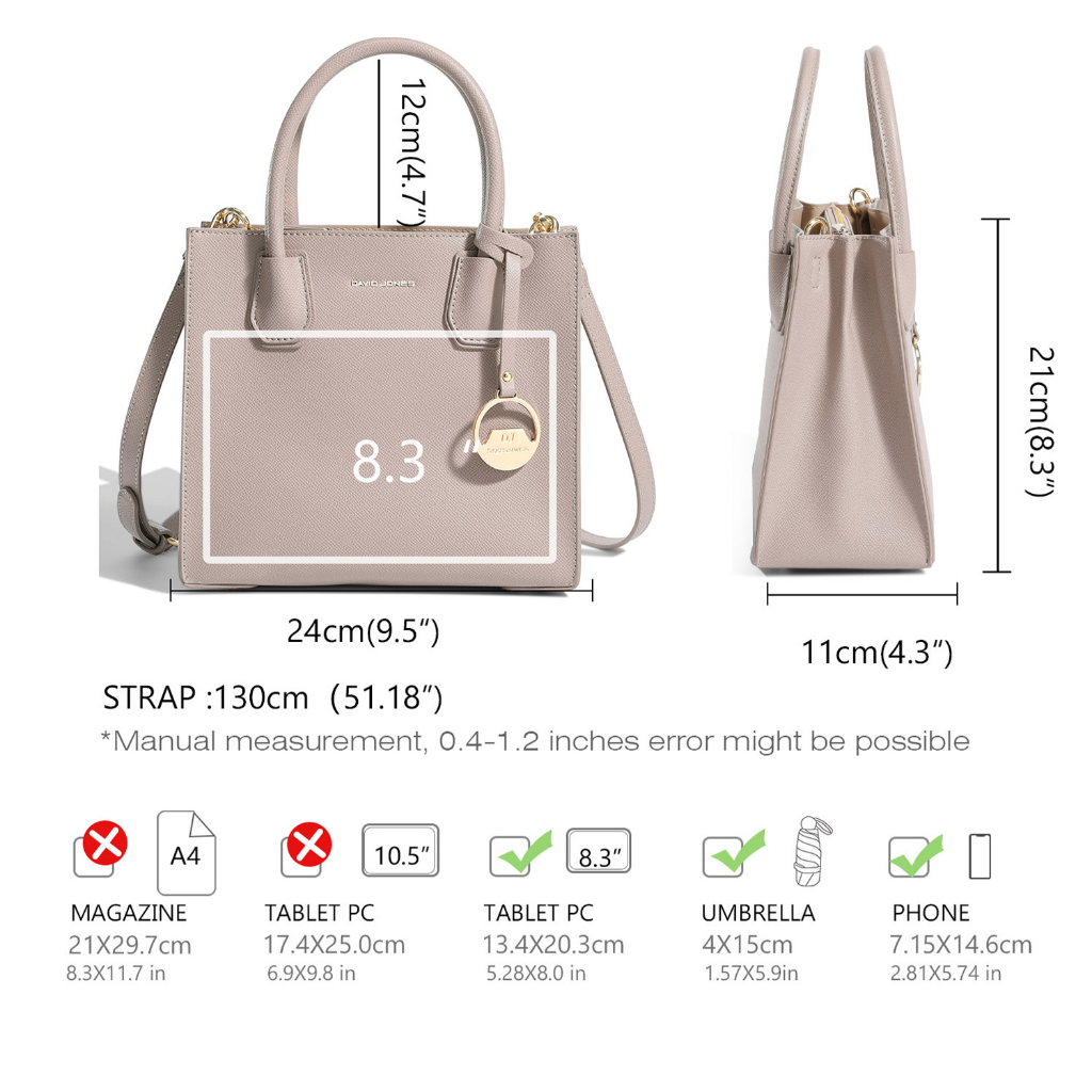 Túi xách DAVID JONES da PU đeo chéo thời trang cho nữ - Hình 4
