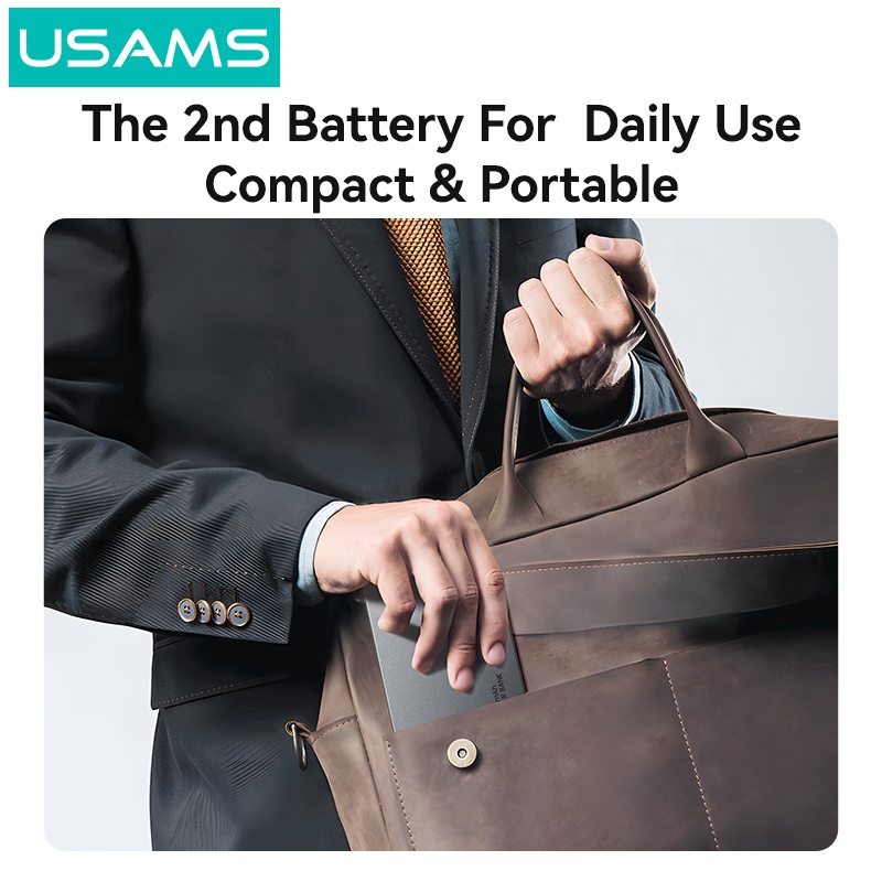 USAMS Wireless Power Bank 5000 / 10000mAh Sạc từ tính không dây Sạc nhanh USB-C Đầu vào / Ra cho iP17 16 15 14 13 12 Series - Hình 9