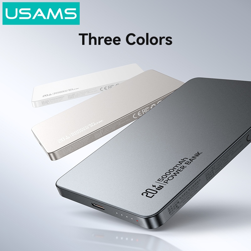 USAMS Wireless Power Bank 5000 / 10000mAh Sạc từ tính không dây Sạc nhanh USB-C Đầu vào / Ra cho iP17 16 15 14 13 12 Series - Hình 2