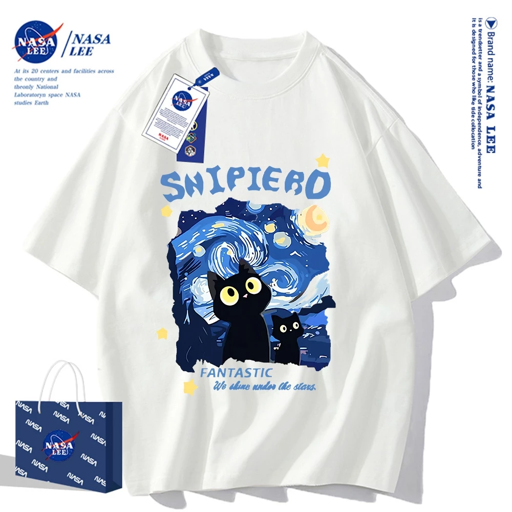 🔥Hàng có sẵn🔥Nasa Khớp Ngắn Tay Nam Nữ Xu Hướng Thời Trang Mùa Hè 2024 Phong Cách Mới Rời Cặp Đôi Nửa Tay