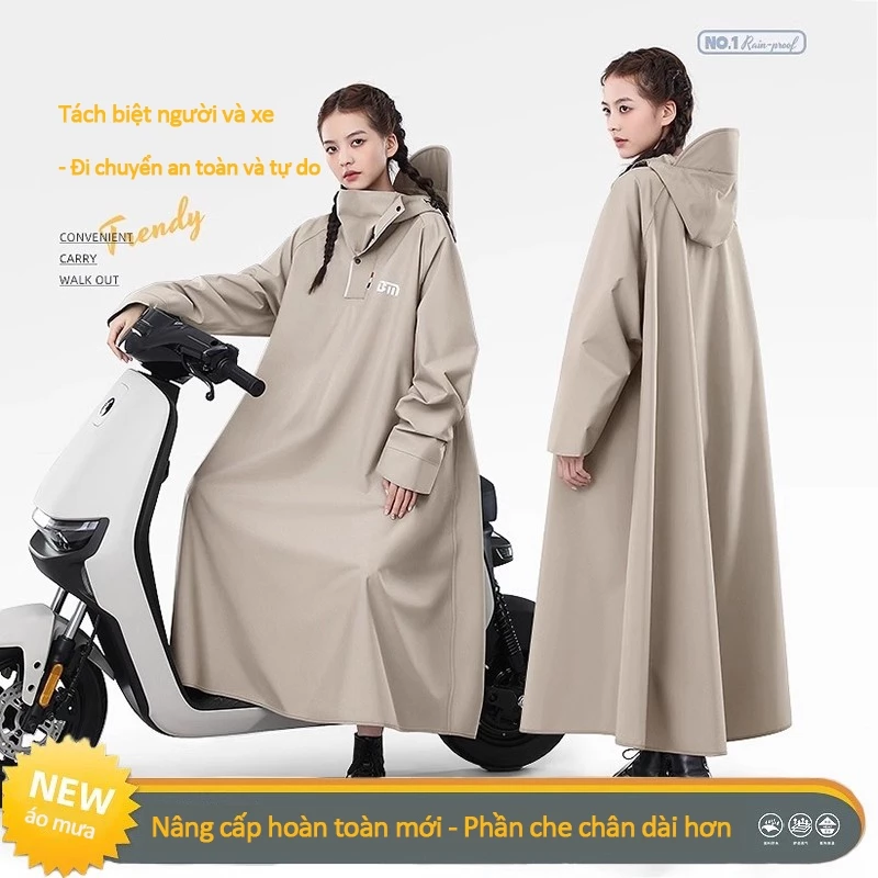 Áo mưa chống thấm nước cho xe máy, áo mưa liền thân thời trang, siêu chống thấm nước, nhẹ và chống gió