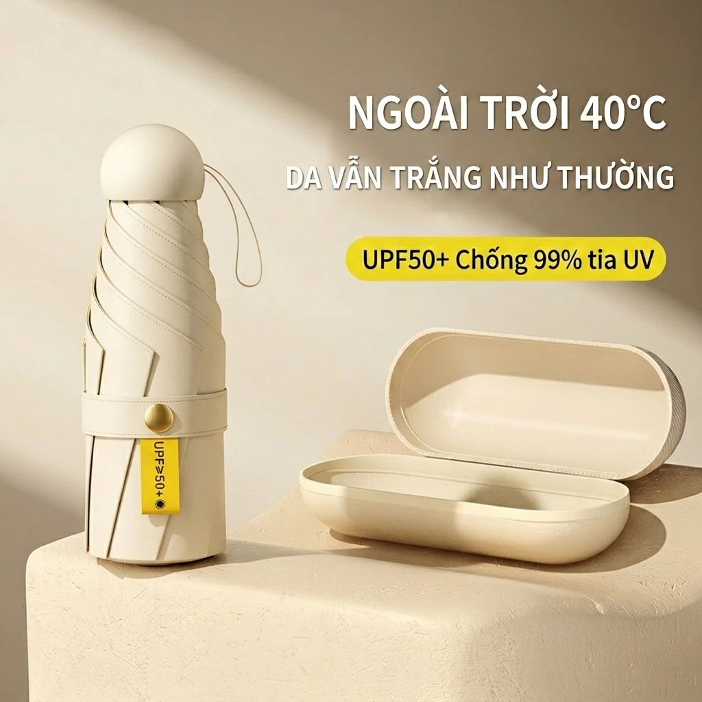 Ô Mini Bỏ Túi Bảo Vệ 100% UV Nhỏ Gọn Di Động Gấp Mưa Ô Mini Thể Thao & Ngoài Trời