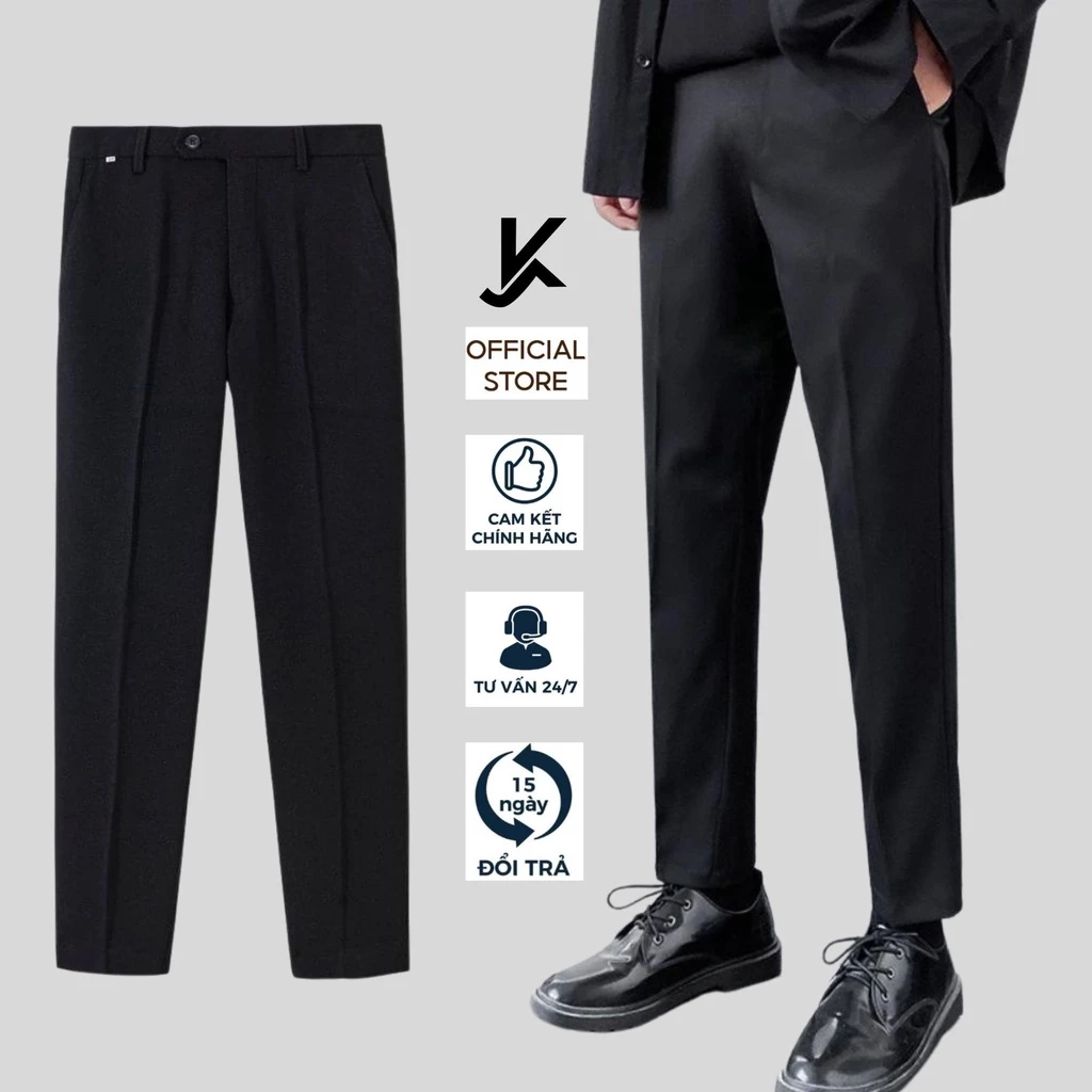 Quần Tây Nam Hàn Quốc Ống Côn Cao Cấp Chất Vải Co Giãn Dày Dặn Form Slimfit KJ-Vua Quần Jeans