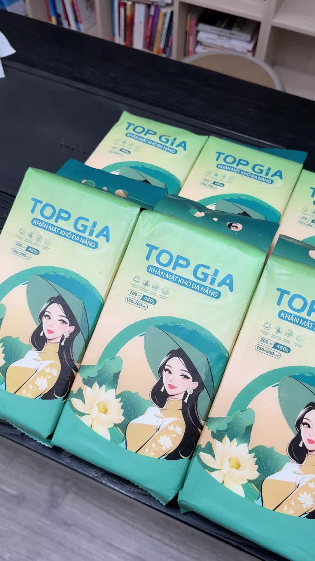 Khăn mặt khô TOPGIA, bao bì Sắc việt, khăn mềm mịn, phù hợp mọi làn da #VideohangTieuDung #VideohangLamDep #VideohangNhaCua
