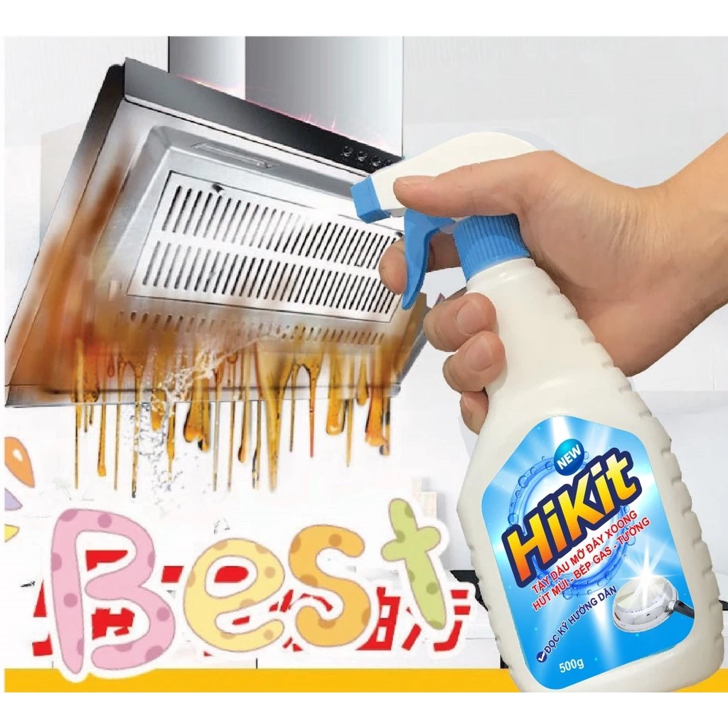 Tẩy dầu mỡ nhà bếp, tẩy xoong nồi, hút mùi, bếp gas, bếp từ, đáy xoong, đáy chảo HiKit 500g