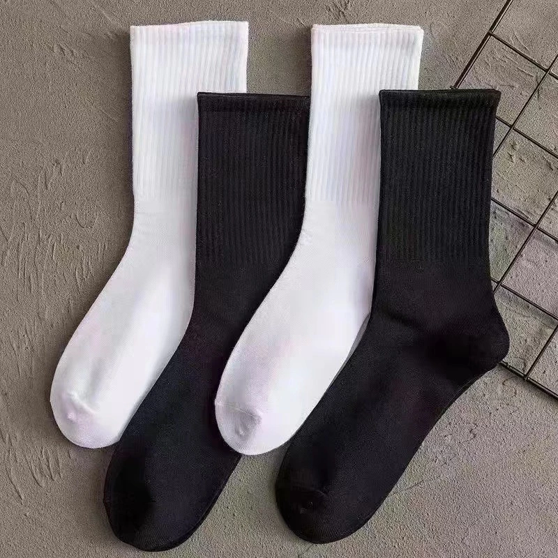 [Combo 5] Tất Cao Cổ Đen Trắng Nam Nữ, Vớ Tất Nam Nữ Cổ Cao Sốp Vicenzo.
