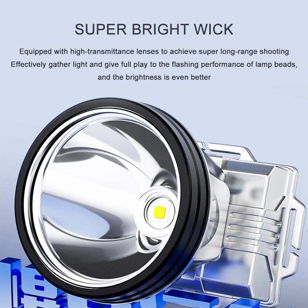 Đèn Pin Đội Đầu LAMP Siêu Sáng Chống Thấm Nước, Cổng Sạc UBS/TYPE-C Tiện Lợi Dùng Sạc Điện Thoại , Cắm Trại Du Lịch