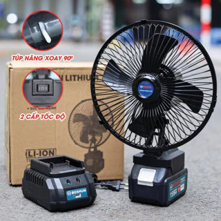 Quạt Tích Điện Pin 10-15 Cell Dùng Liên Tục 4-8H, Quạt Makita Để Bàn 2 Cấp Độ Gió Siêu Mát