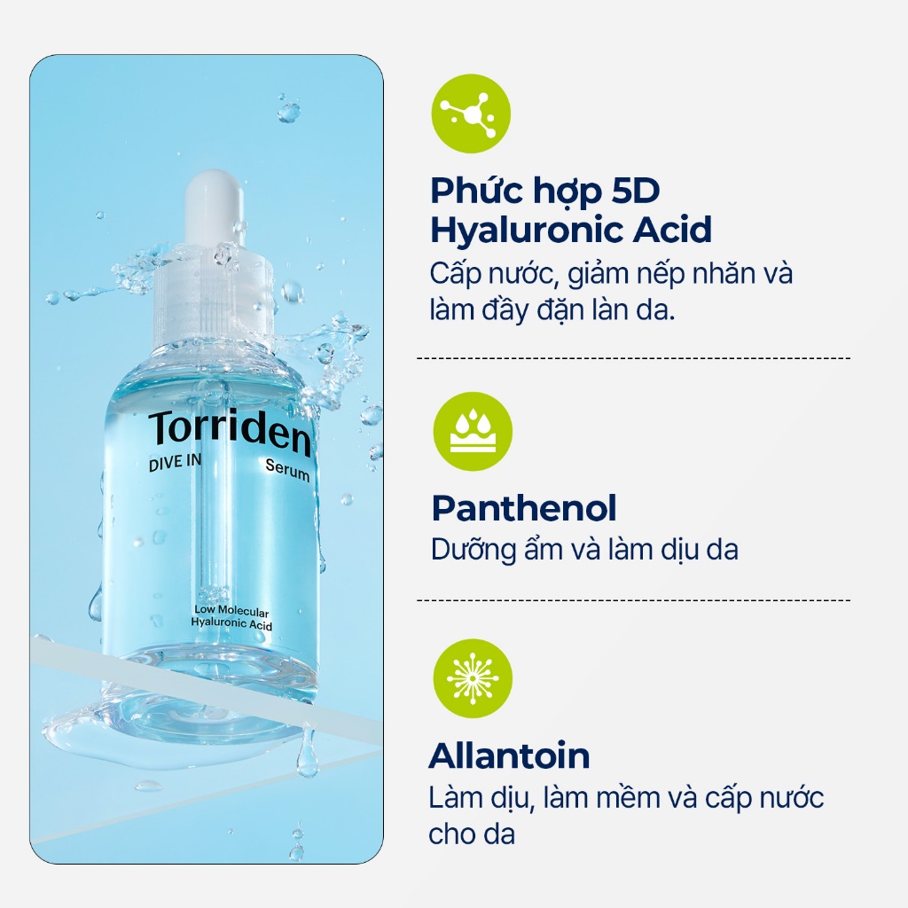 [Torriden Chính hãng] Serum DIVE IN chứa Hyaluronic Acid, 50ml, 50ml+50ml, Serum - Hình 5