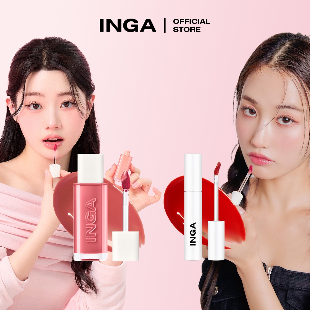 Inga GLASSY Water Glow Lip Tint (SNOWY / GLASSY _ 13 màu) - Hình 1