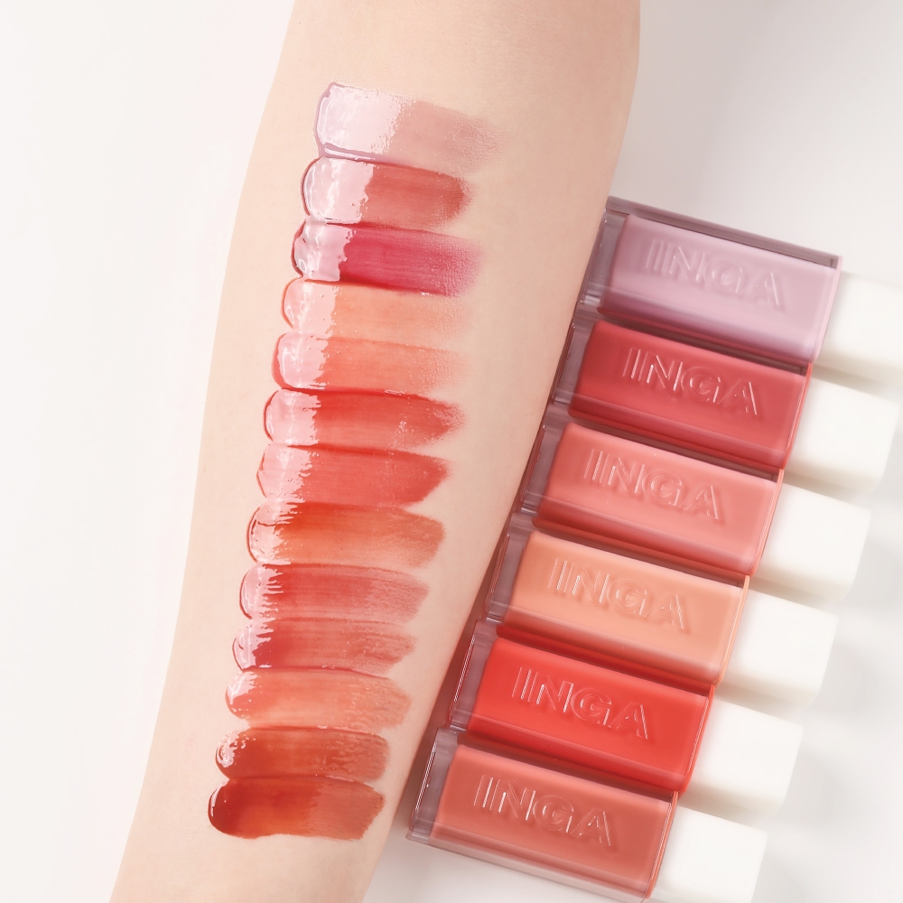 Inga GLASSY Water Glow Lip Tint (SNOWY / GLASSY _ 13 màu) - Hình 3