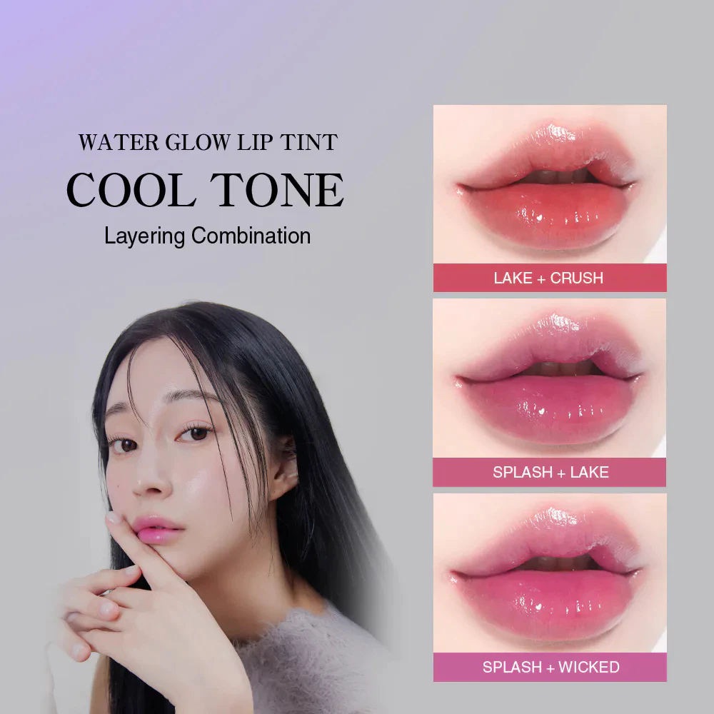 Inga GLASSY Water Glow Lip Tint (SNOWY / GLASSY _ 13 màu) - Hình 5