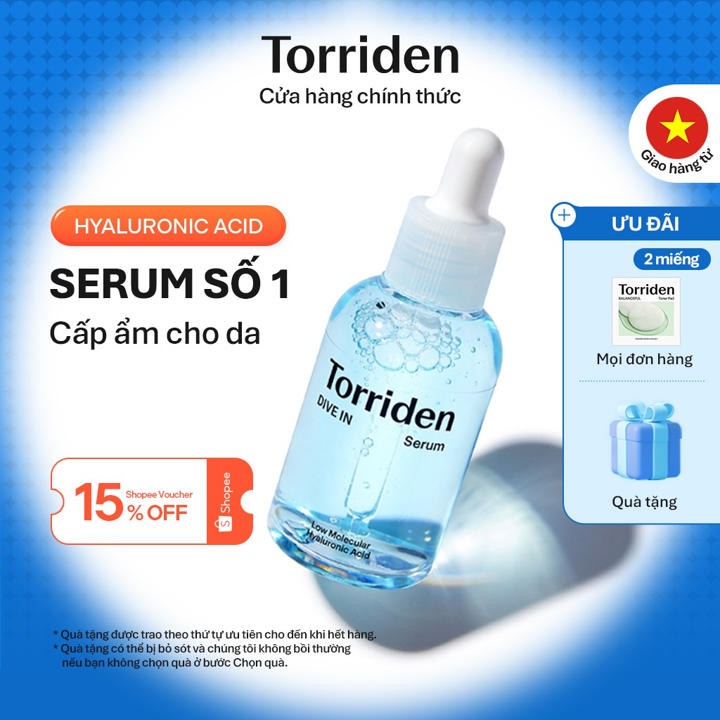 [Torriden Chính hãng] Serum DIVE IN chứa Hyaluronic Acid, 50ml, 50ml+50ml, Serum - Hình 1