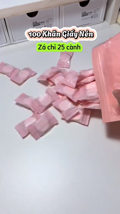 Gói 100 Khăn mặt nén dạng viên kẹo JYoohome Dùng 1 lần, Viên khăn nén dùng khi đi du lịch #shopeevideo #LuotVuiMuaLien #VideohangTieuDung #KOLUyTin