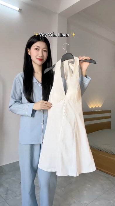 Thêm một chiếc váy vừa đi chơi vừa đi biển cho nàng nè✨✨ #vayxinh #dress #linen