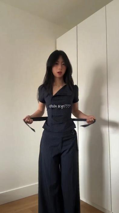 Set đồ pin stripe đi học, đi làm, đi chơi cân mọi outfit #setdo #setdocongso #setdodihoc #setdodichoi #aothateo