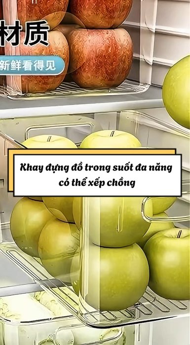 Khay đựng đồ thực phẩm trong tủ lạnh, trong suốt đa năng có thể xếp chồng #khaydung #ShopeeVideo #ShopeeCreator #LuotVuiMuaLien