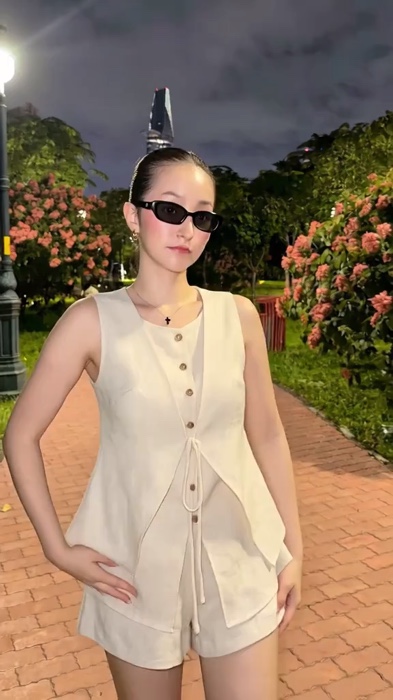 Set áo sát nách phối quần short thiết kế  #VideohangThoiTrang #xuhuong #HangMoiVe