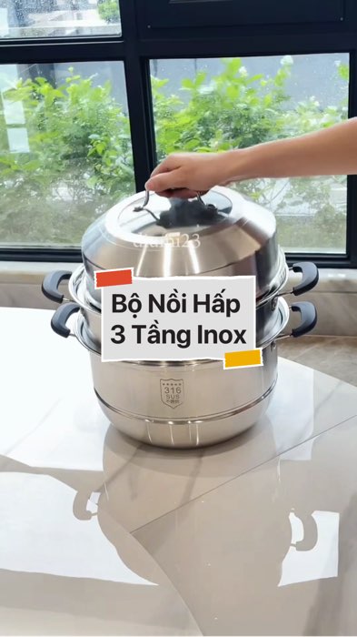 ￼Bộ Nồi Hấp 3 Tầng Inox #VideoHangGiaDung#shopeestyle#ShopeeVideo#ShopeeCreator #LuotVuiMuaLien #diumi465