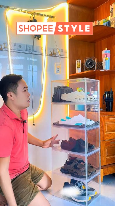 Hộp đựng giày trong suốt #hopdunggiay #ShopeeCreator #VideoHangGiaDung #ShopeeVideo #HangMoiVe #KOLUyTin #LuotVuiMuaLien