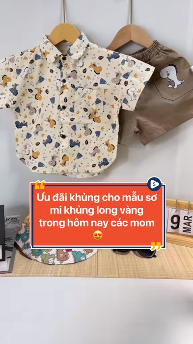 Ưu đãi khủng cho mẫu sơ  mi khủng long vàng trong hôm nay các mom 😍#pocohome #VideohangThoiTrang #khunglongvang #somibetrai #quanaobetrai #flashsale