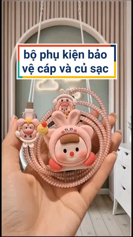 Bộ phụ kiện bảo vệ cáp và củ sạc #phukiendienthoai #ShopeeCreator #LuotVuiMuaLien