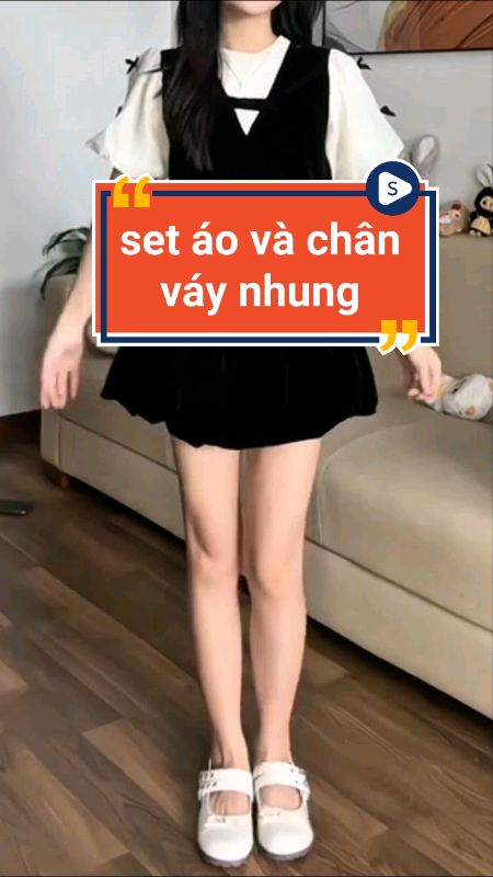 Set áo và chân váy nhung xinh xắn #setvayxinh #setvaynu #videohangThoiTrang #LuotVuiMuaLien #HangMoiVe #ShopeeVideo #ShopeeCreator