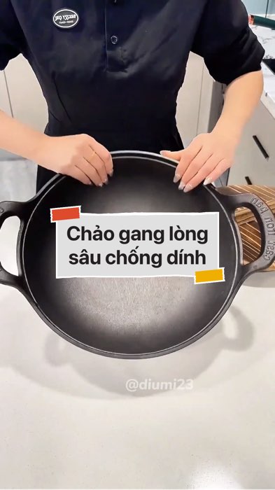 Chảo gang lòng sâu chống dính #VideoHangGiaDung#shopeestyle#ShopeeVideo#ShopeeCreator #LuotVuiMuaLien #diumi45