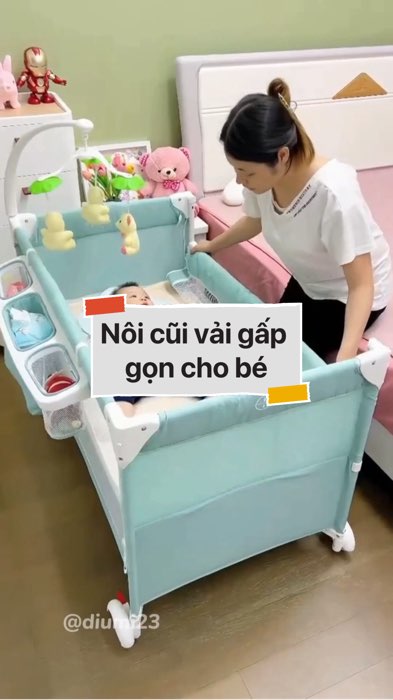 ￼Nôi cũi vải gấp gọn cho bé #VideoHangMevaBe#shopeestyle#ShopeeVideo#ShopeeCreator#LuotVuiMuaLien #diumi46