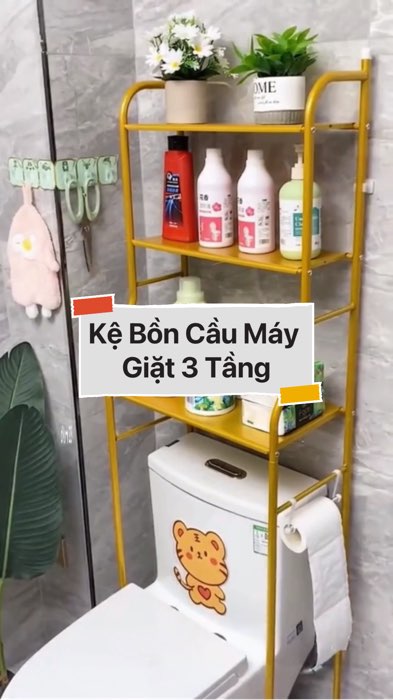 ￼Kệ Bồn Cầu Máy Giặt 3 Tầng #VideoHangGiaDung#shopeestyle#ShopeeVideo#ShopeeCreator #LuotVuiMuaLien #diumi123