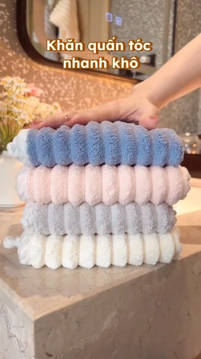 Khăn quấn tóc nhanh khô #ShopeeCreator #LuotVuiMuaLien #ShopeeVideo #khanquantoc