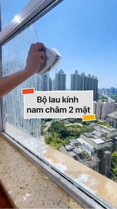 Bộ lau kính nam châm 2 mặt #VideoHangGiaDung#shopeestyle#ShopeeVideo#ShopeeCreator #LuotVuiMuaLien #diumi445