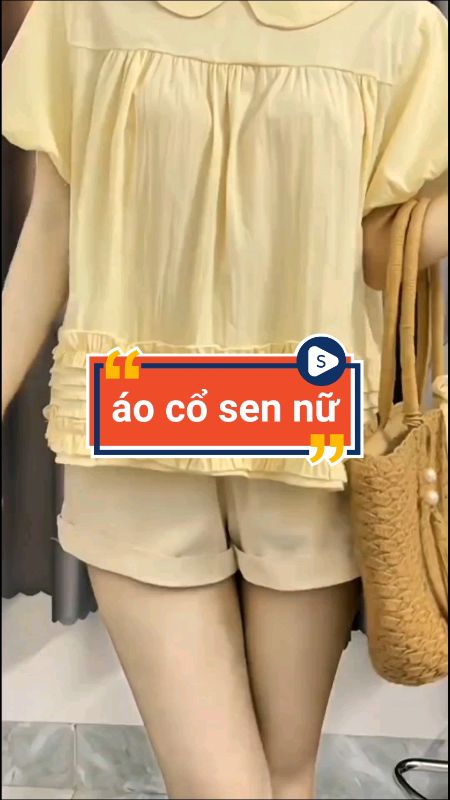 Áo cổ sen phối bèo cho nữ xinh xắn #aokieu #a...
