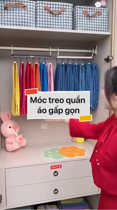 ￼Móc treo quần áo gấp gọn #VideoHangGiaDung#shopeestyle#ShopeeVideo#ShopeeCreator #LuotVuiMuaLien #diumi753