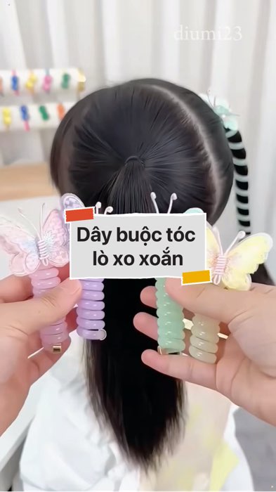 Dây buộc tóc lò xo xoắn #VideoHangMevaBe#shopeestyle#ShopeeVideo#ShopeeCreator#LuotVuiMuaLien #diumi799