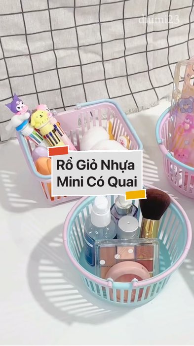 Rổ Giỏ Nhựa Mini Có Quai #videohangvanphongpham#shopeestyle#ShopeeVideo#ShopeeCreator #LuotVuiMuaLien #diumi168