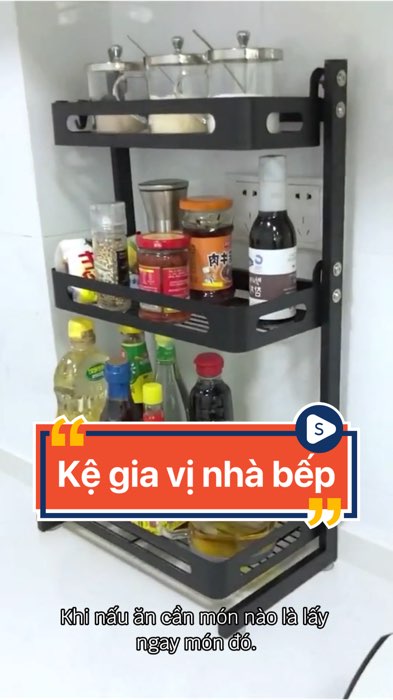 Kệ gia vị nhà bếp #giadung #tienloi #nhabep #kittymoiday #giadung
