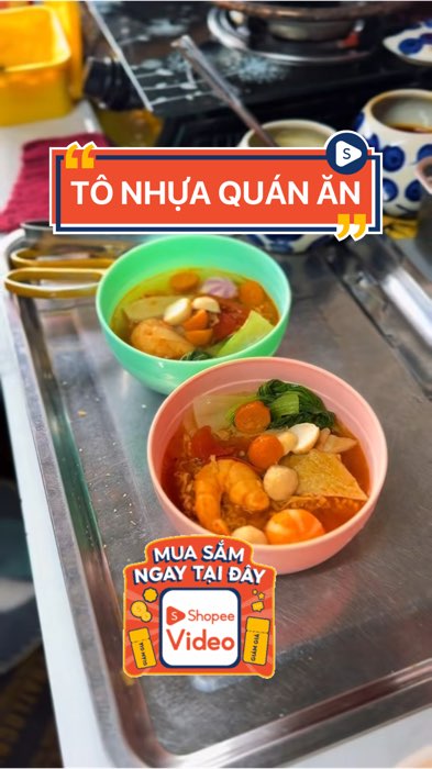 Tô nhựa đẹp 👆👆 cho quán ăn vặt #metnhua #tonhua #videonauan #ShopeeVideo #LuotVuiMuaLien #ShopeeCreator #nauan #anvat