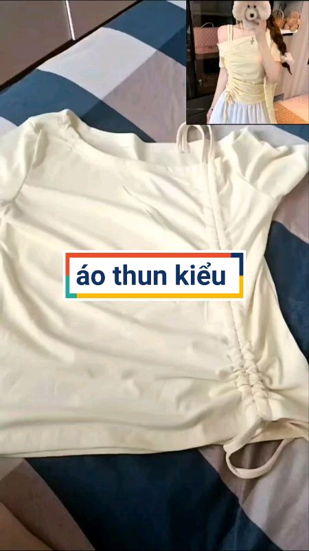 Áo thun trễ vai dây rút xinh xắn #aothunnu #aokieu #LuotVuiMuaLien #ShopeeCreator #shopeevideo #SandealcungKOL #VideohangThoiTrang