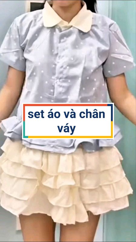 Set áo và chân váy đũi xốp xinh #setvay #setdonu #VideohangThoiTrang #ShopeeCreator