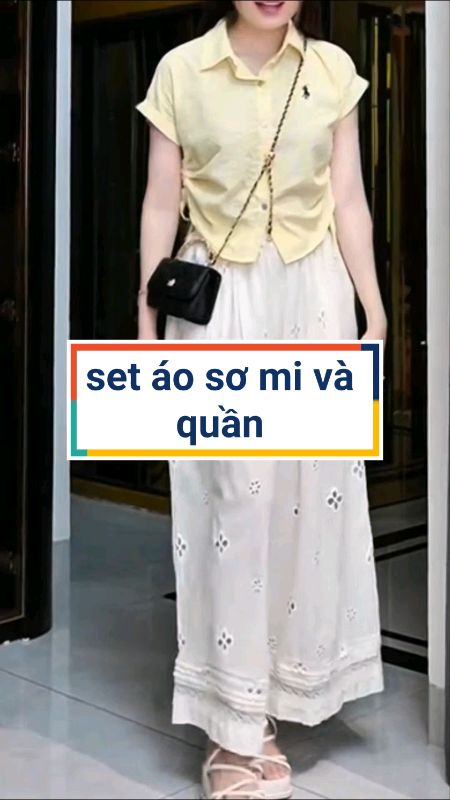 Set áo sơ mi vàng và quần thô boi #setdonu #setdoxinh #LuotVuiMuaLien #videohangThoiTrang #ShopeeVideo #ShopeeCreator