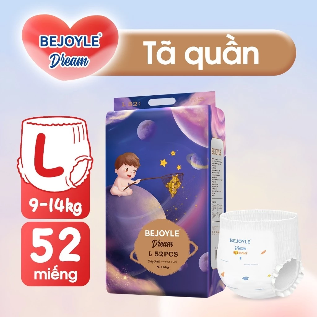 Bỉm Bejoyle tã quần chính hãng cho bé 52 miếng – size S/M/L/XL/XXL/XXXL