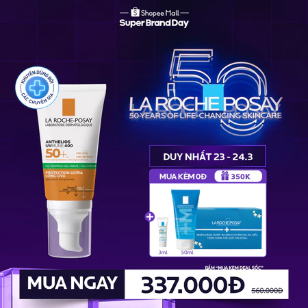 Kem chống nắng La Roche-Posay kiềm dầu 12H Anthelios UVMUNE 400 Gel-Cream