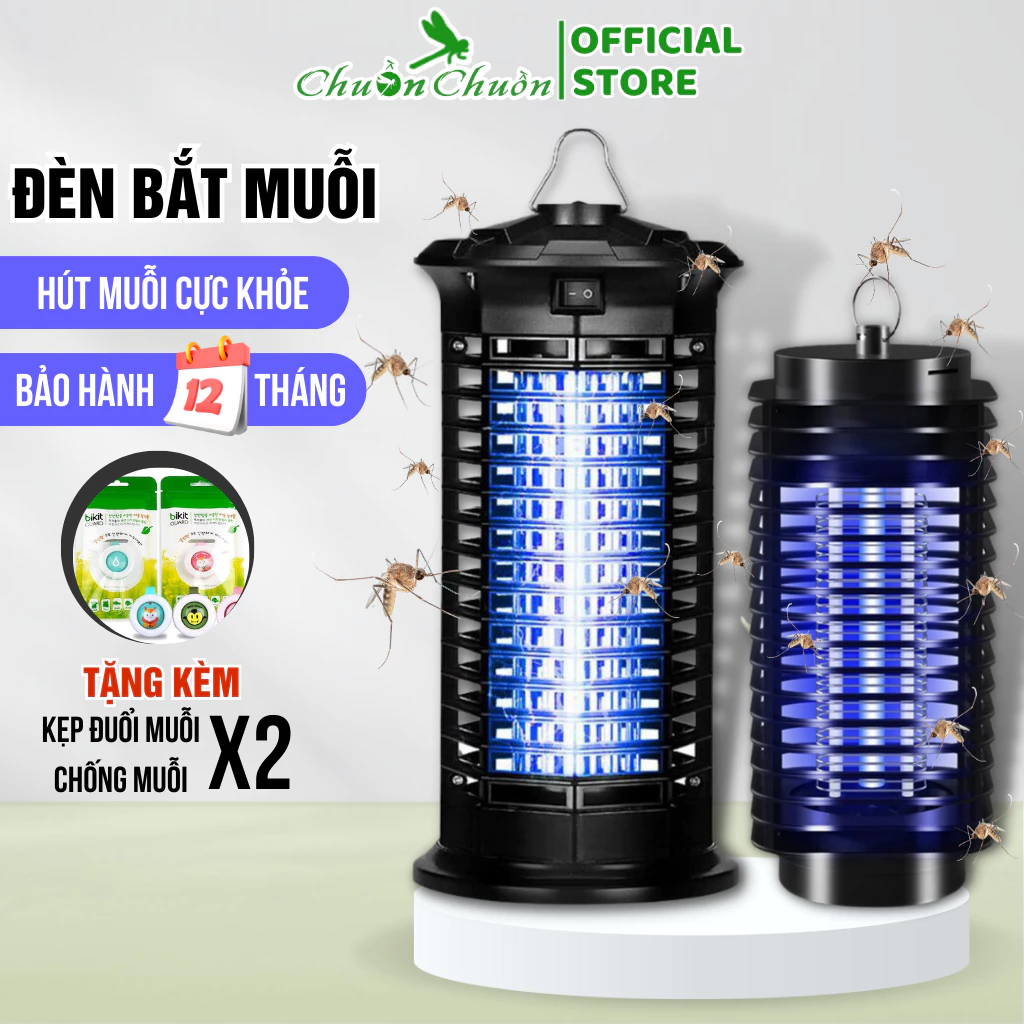 Đèn bắt muỗi Chuồn Chuồn 11W hiệu quả bảo hành 6 Tháng bóng máy bắt muỗi model đuổi chống diệt côn trùng