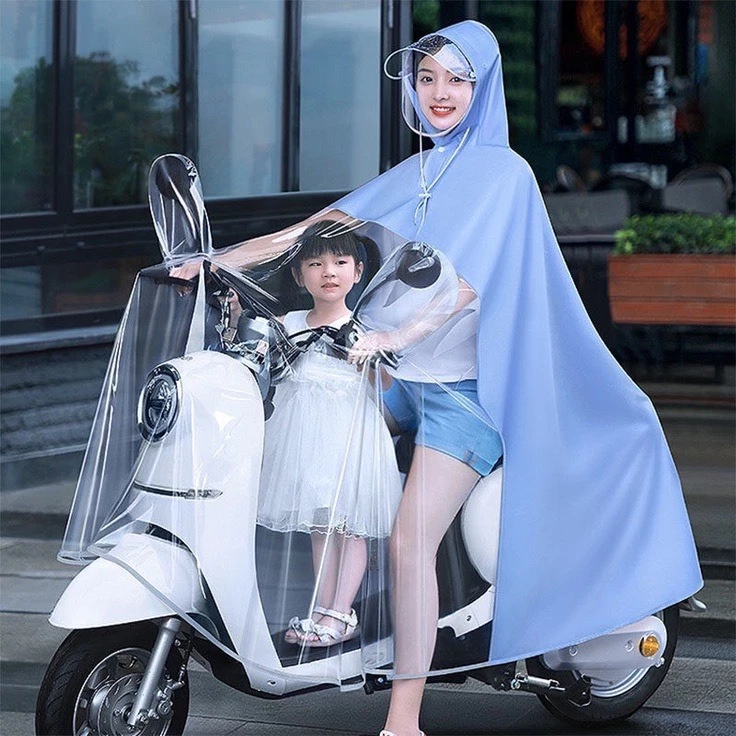 Áo mưa trong suốt PTLUXURY cho mẹ và bé vành dôi chắn nước hàng nội địa trung [ HÀNG TỐT ]