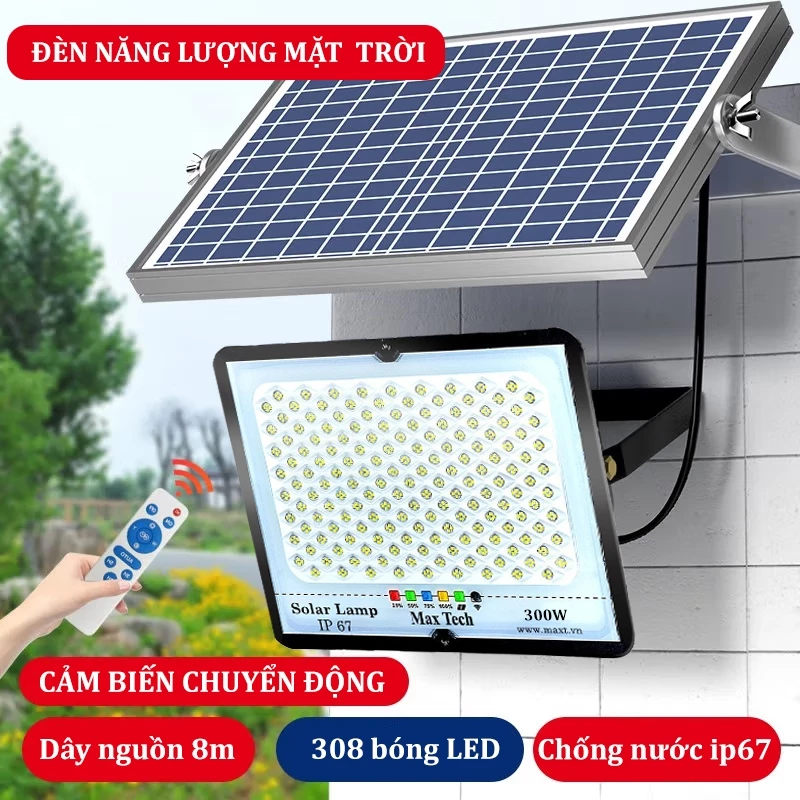 ĐÈN NĂNG LƯỢNG MẶT TRỜI MAX TECH 80W - 180W - 200W - 300W - 400W SOLAR LIGHT - PIN SẠC TRỌN DỜI - D1060