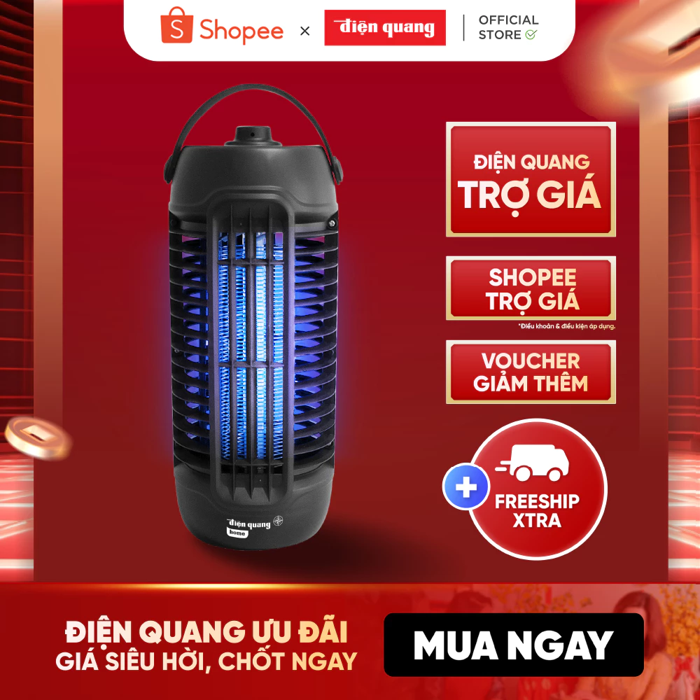 [HỎA TỐC] Đèn bắt muỗi Điện Quang ĐQ EML08 BL - Diệt muỗi tự động, công suất 6W, phạm vi hoạt động dưới 20m2